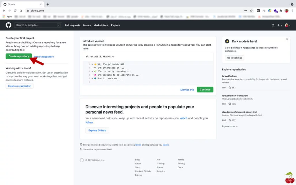 github first repo - dashboard