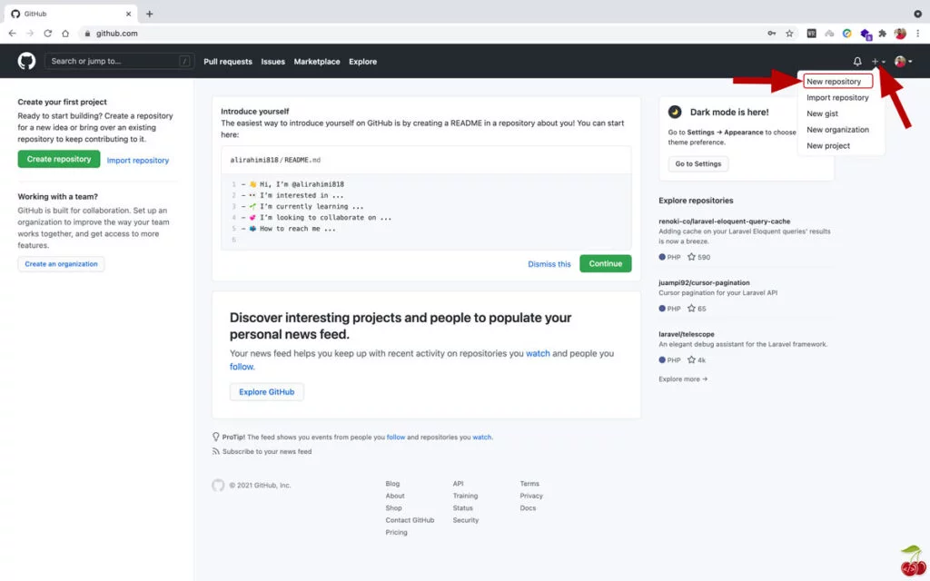 github existing project - create repository