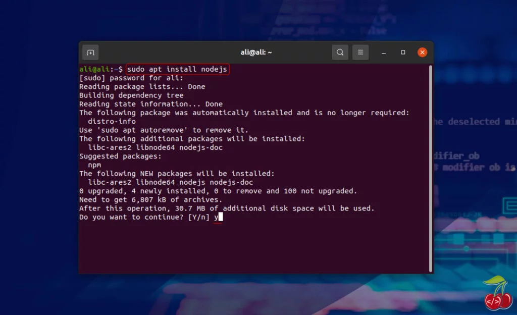 nodejs در لینوکس - نصب