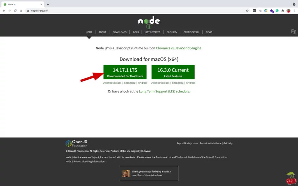 nodejs در مک - دانلود فایل